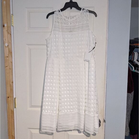 Calvin Klein white cut out dress - Picture 1 of 6